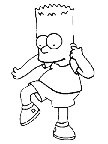 Bart Is On Phone  Coloring Page